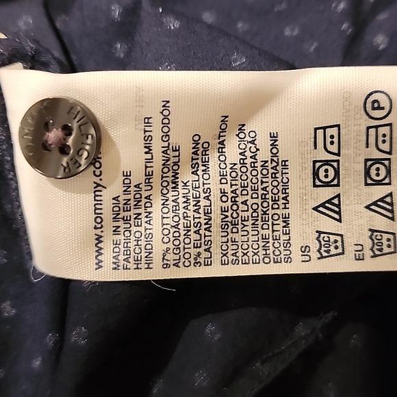 Tommy Hilfiger Short Sleeve Tapered Navy Polka Dot Top, Pre-loved in EUC - Picture 9 of 12